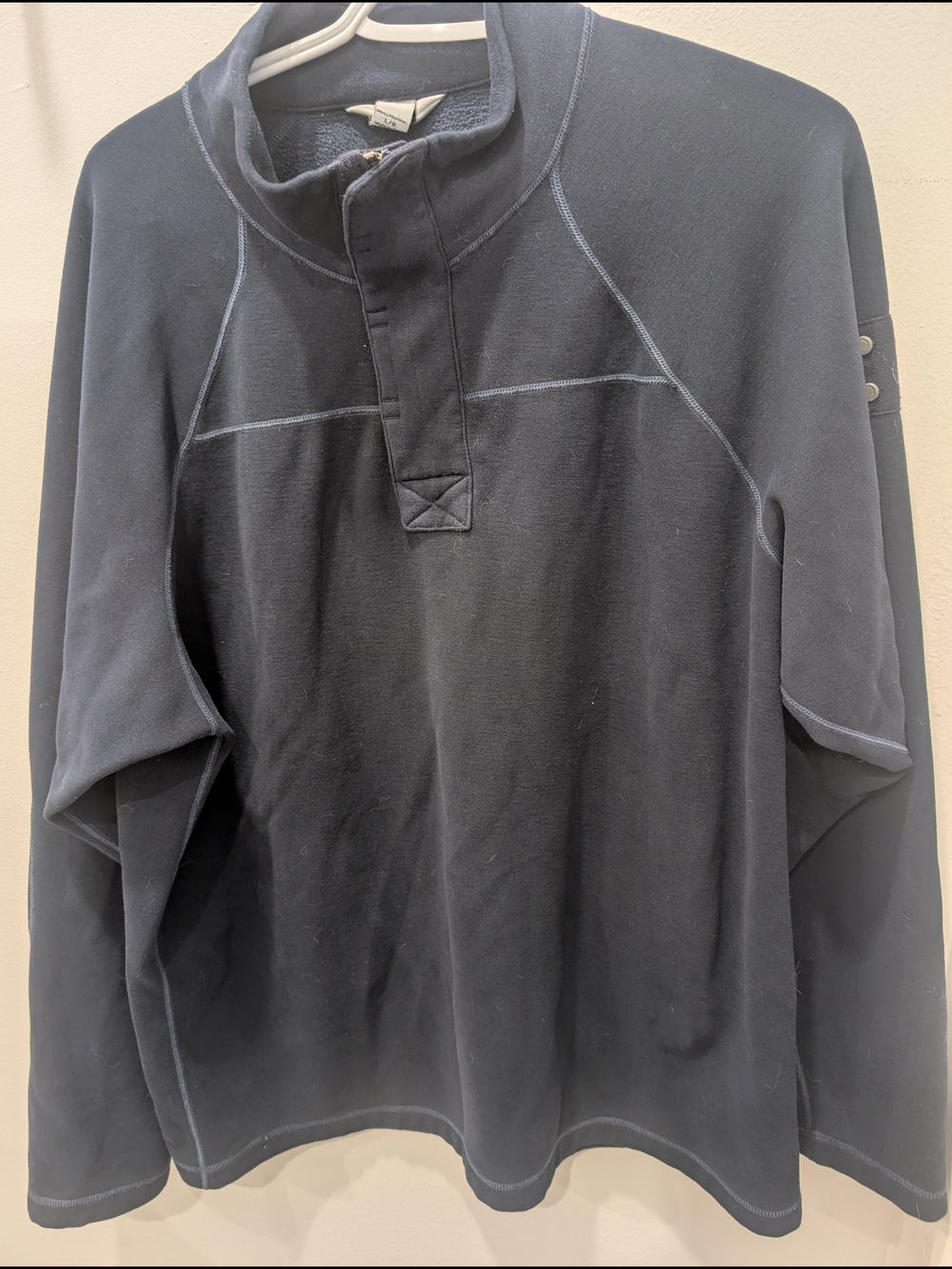 MEC Men's Navy Henley Pullover Sweatshirt